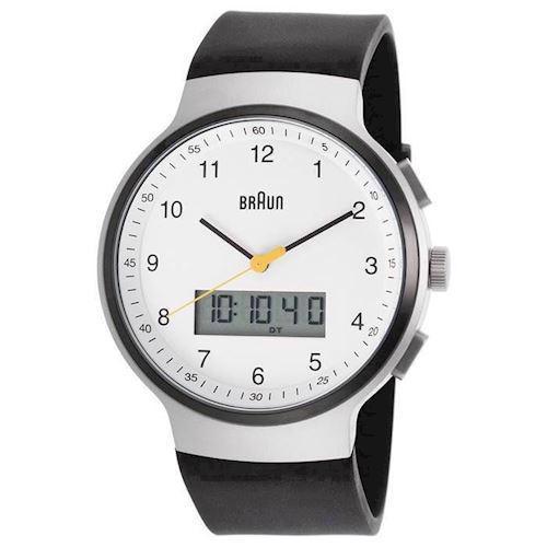 Image of Braun Classic mat rustfri stål quartz dual time Herre ur, model BN0159WHBKG